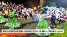 Carnavales misioneros: Inicia la última noche de la fiesta en Posadas