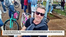 A 11 días del mundial, el parque paraguayo de Posadas se llenó de fanáticos de la selección argentina