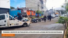 🚨 Posadas | Despistó un trailer de la Policía que llevaba motos secuestradas
