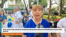 En el marco del día de la odontología se realizan actividades en la plaza San Martín