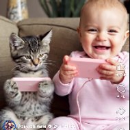 Mama cat and Kittens