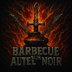 Barbecue sur autel noir