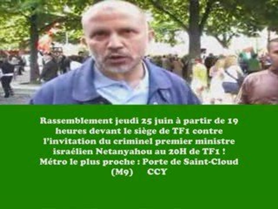 Manif Anti Netanyahou Premier Criminel israélien !!!