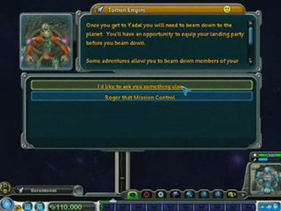 Spore Aventures Galactiques - démarrer une aventure