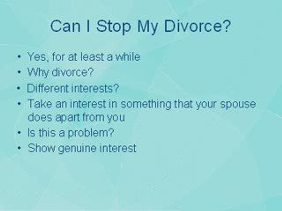 Can I Stop My Divorce?