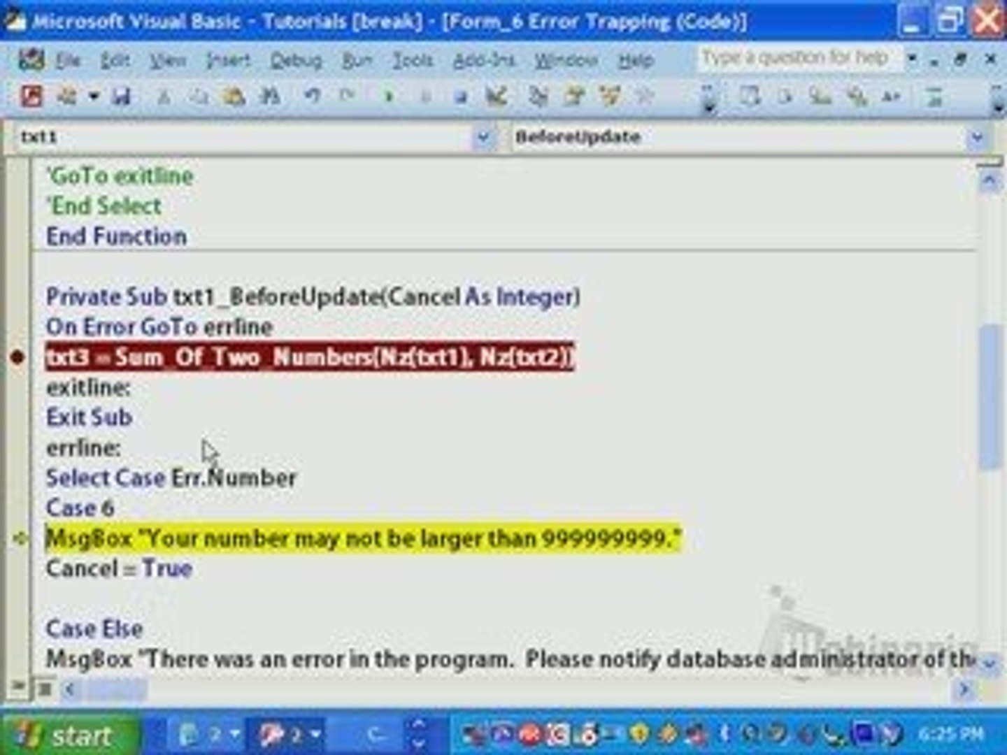 ⁣Microsoft Access 2007 Tutorial  Writing Error Trapping Code