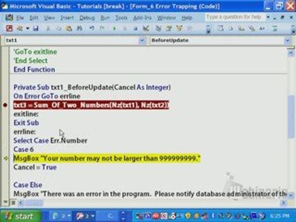 Microsoft Access 2007 Tutorial  Writing Error Trapping Code