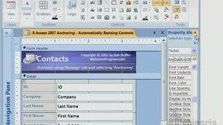Microsoft Access 2007 Field Anchors Auto-resize Form Fields