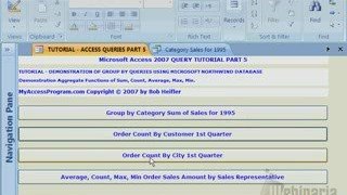 Microsoft Access 2007 Video Tutorial Group By Queries Part 5