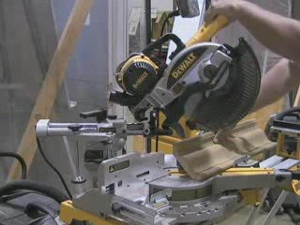 Cutting crown molding in a nested position with a DEWALT Mit