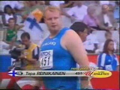 Athlé finale lancer poids mondiaux 2003 Paris partie 1