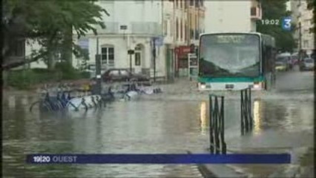 Inondation à Rennes avenue Aristide Briand