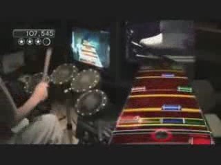 Expert Drummer on Rock Band 2 - Plays one handed, Must See