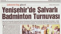 Şalvarlı Badminton Turnuvası Yarım sayfa gazete manşetleri