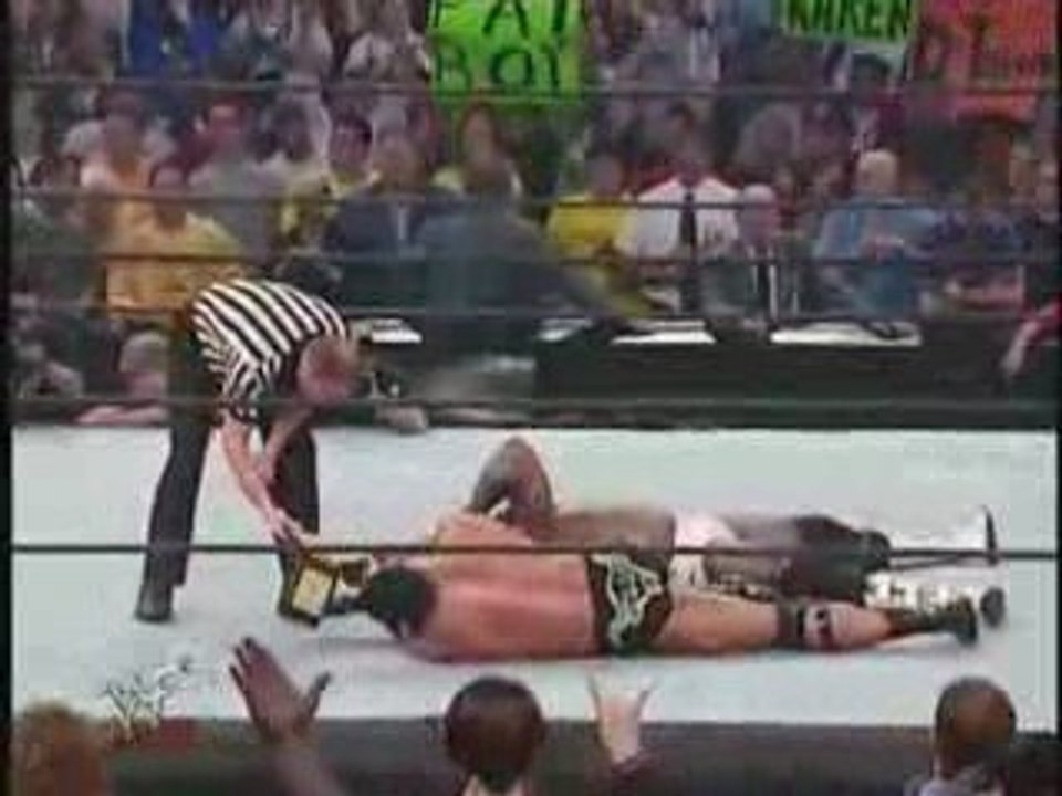 The Rock vs Booker T & Shane McMhaon 3/3 UNF ( WCW title )