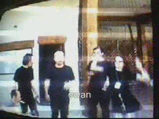 garbage singing outside their studio