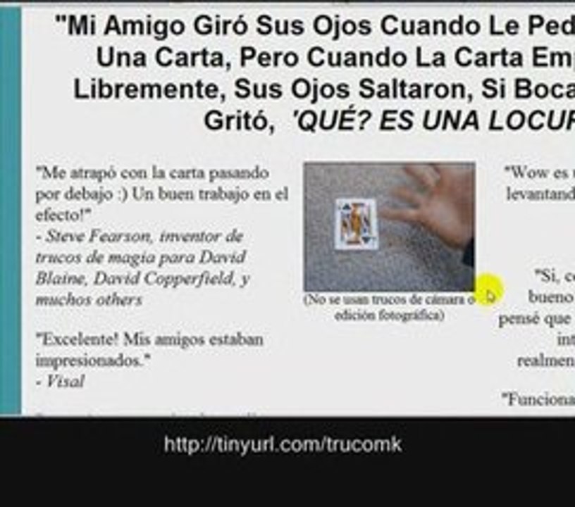 truco de la carta flotante