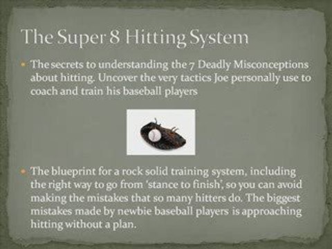 Baseball Hitting Tips and Drills The Super 8 Hitting System
