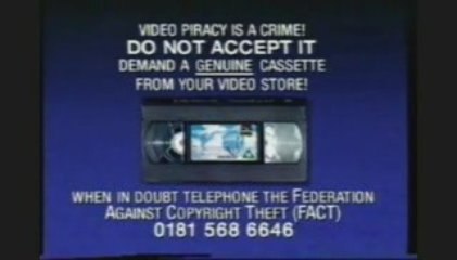 illegal video cassettes warning