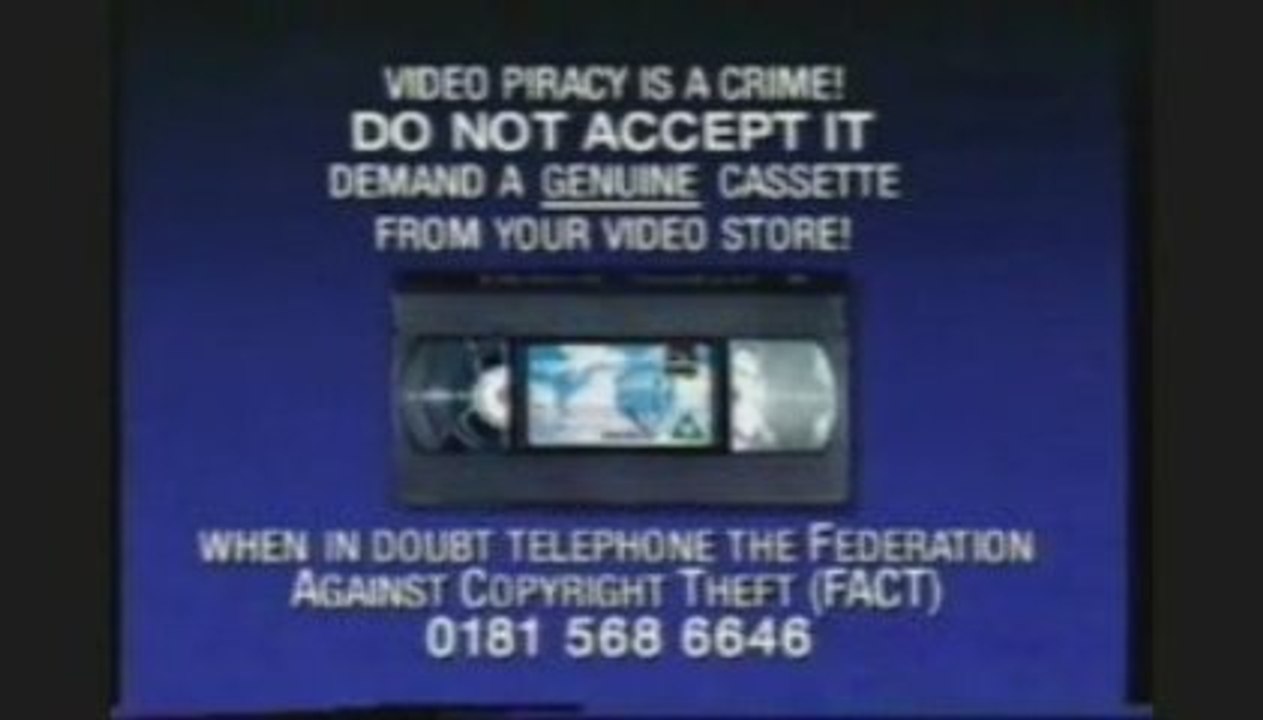 illegal video cassettes warning