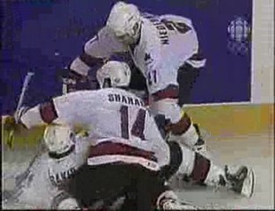 Team Canada winning the olympic gold