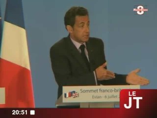 Nicolas Sarkozy et Gordon Brown à Evian