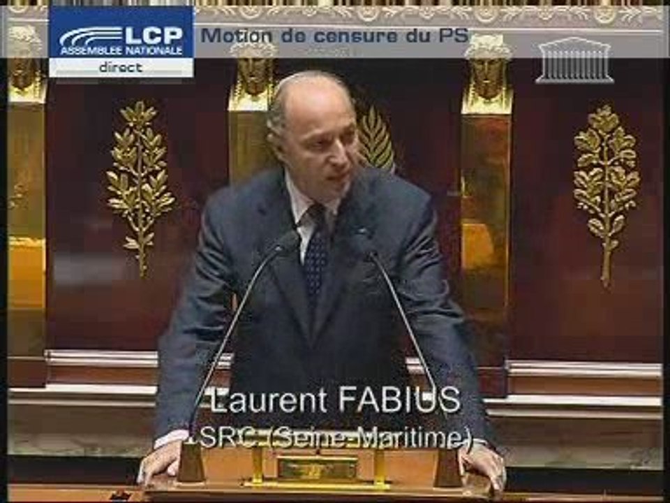 Laurent Fabius: motion de censure PS du 8 juillet
