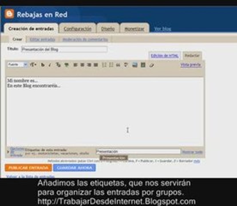 Tutorial Trabajar desde internet(III) - Crear una entrada