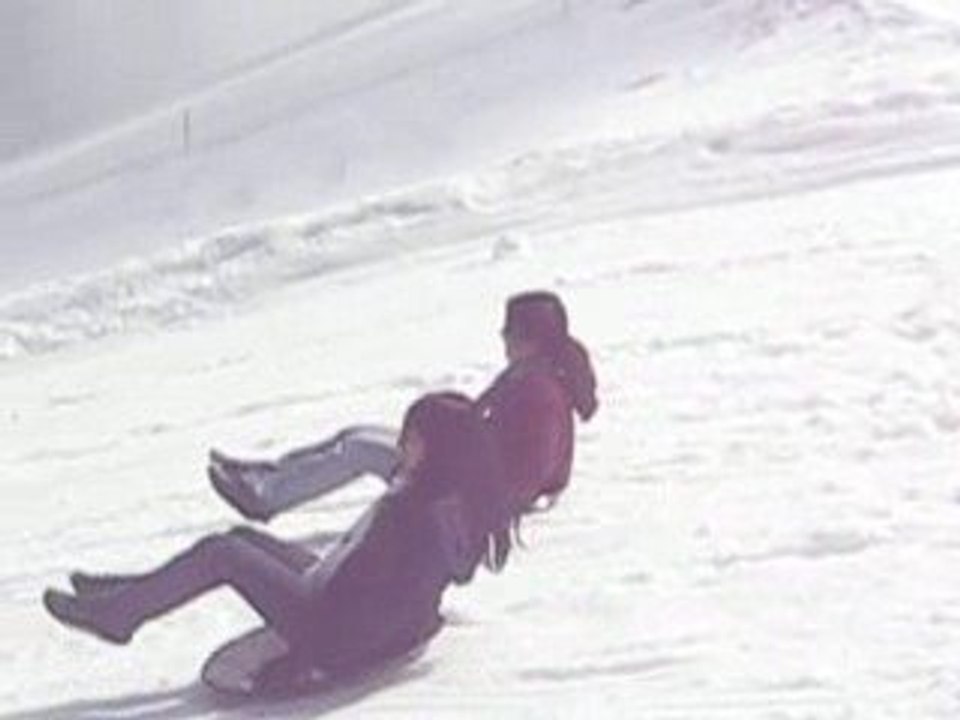 Dhwani and Khusbu Sledding