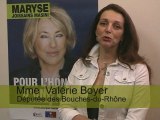 Valérie Boyer, députée soutient Maryse lors du meeting.