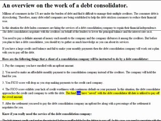 An overview on the work of a debt consolidator