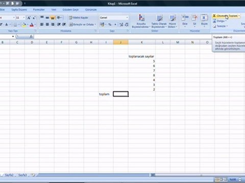[TT-Egitim] Excel Topla Fonksiyonu