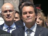 Los politicos catalanes guardan un minuto de silencio