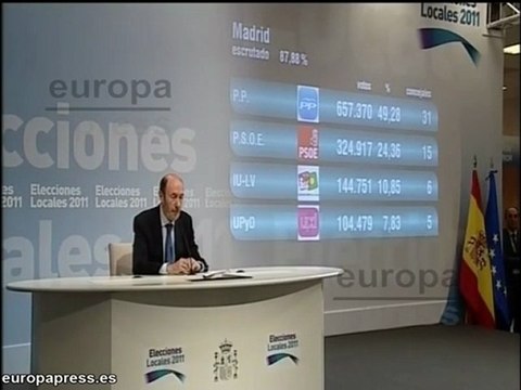 Rubalcaba adelanta los primeros datos electorales