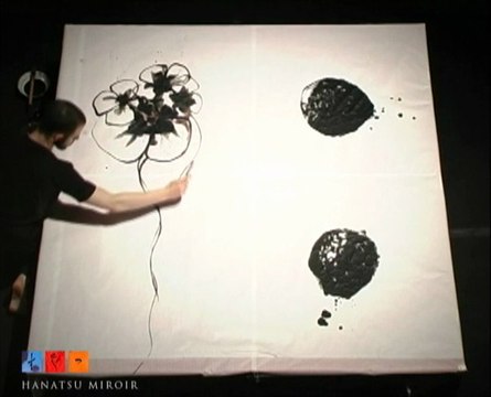 HANATSU MIROIR - live painting on Ancient Flowers by Kumiko Omura (Yon Costes)