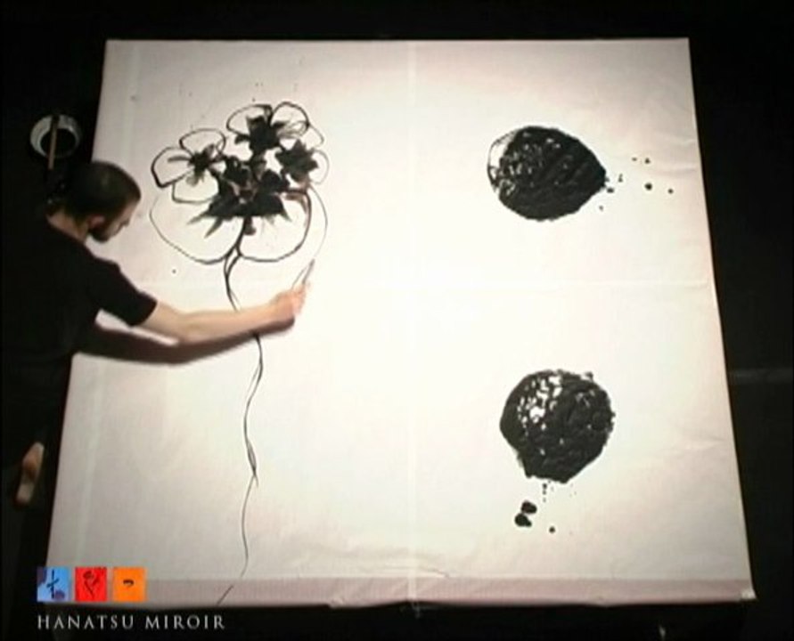 HANATSU MIROIR - live painting on "Ancient Flowers by Kumiko Omura" (Yon Costes)