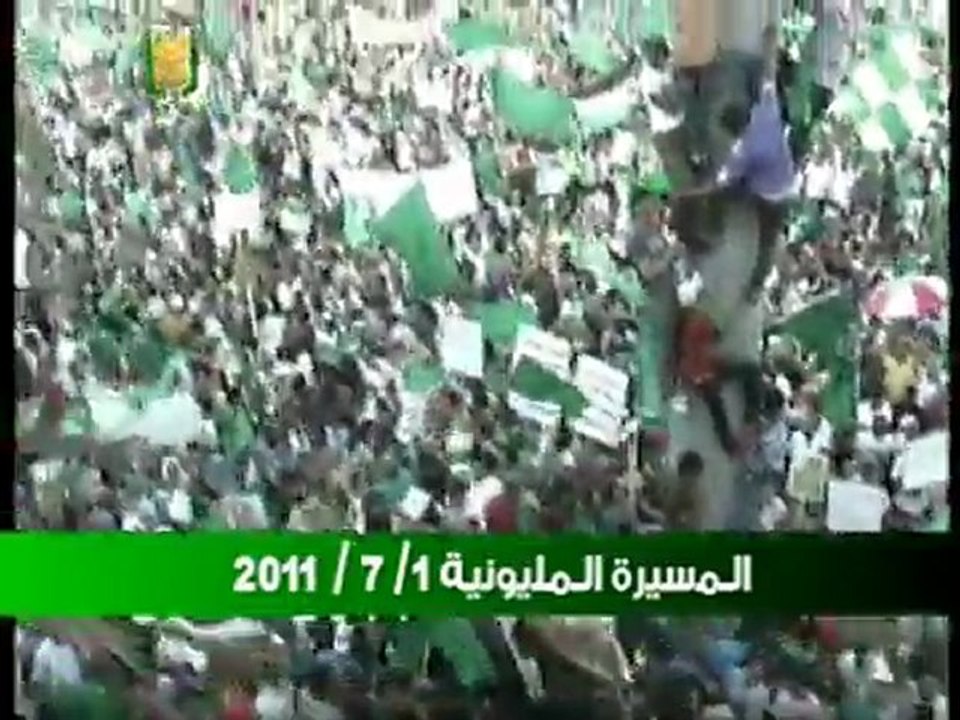 MANIF D UN MILLION ET DEMI DE LIBYENS A TRIPOLI 1/7/2011