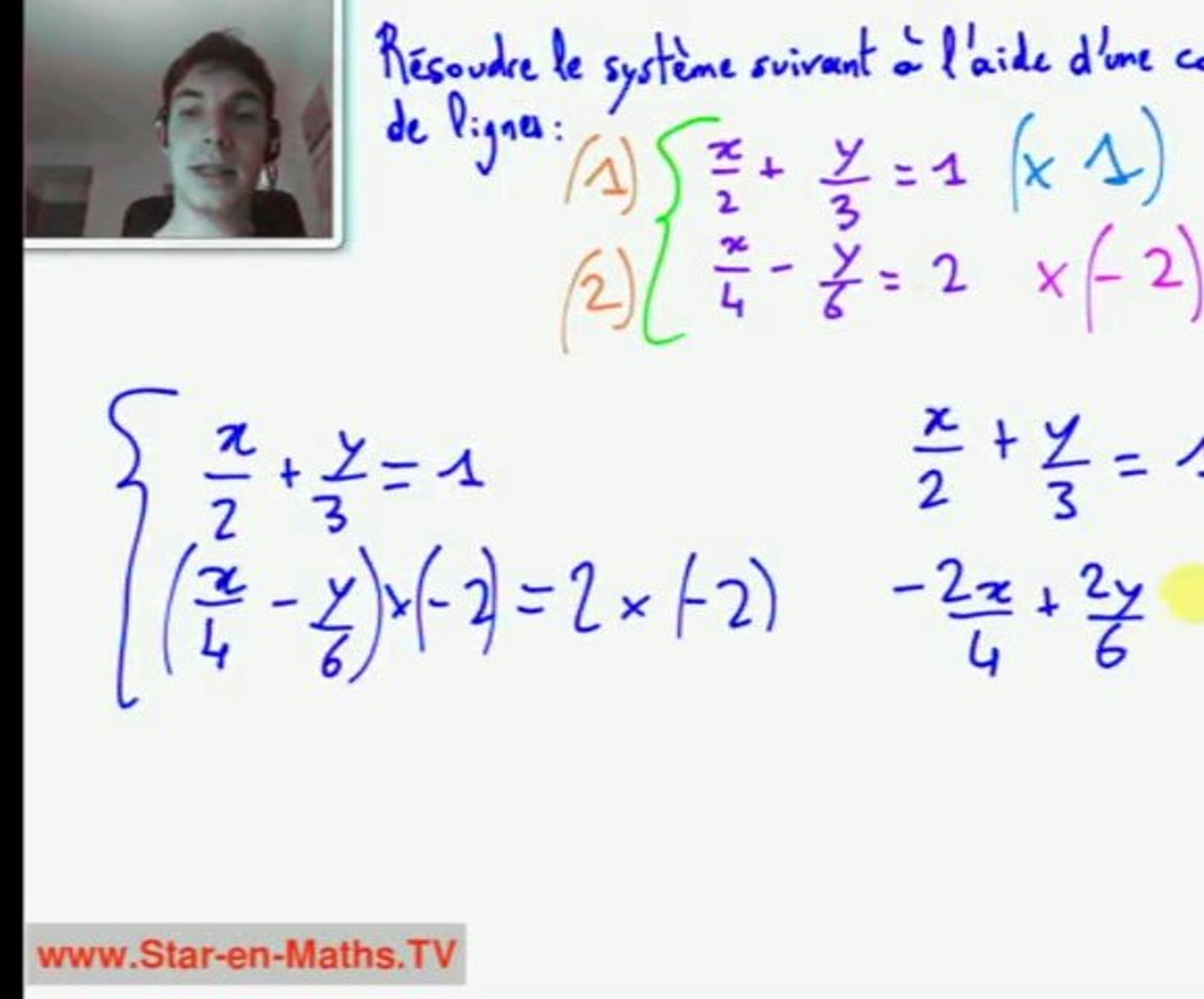 2nde Système d'équations à deux inconnues, combinaison - Vidéo Dailymotion