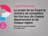 [Question sur] Projet de loi fixant le nombre de conseillers territoriaux de chaque région et de chaque département