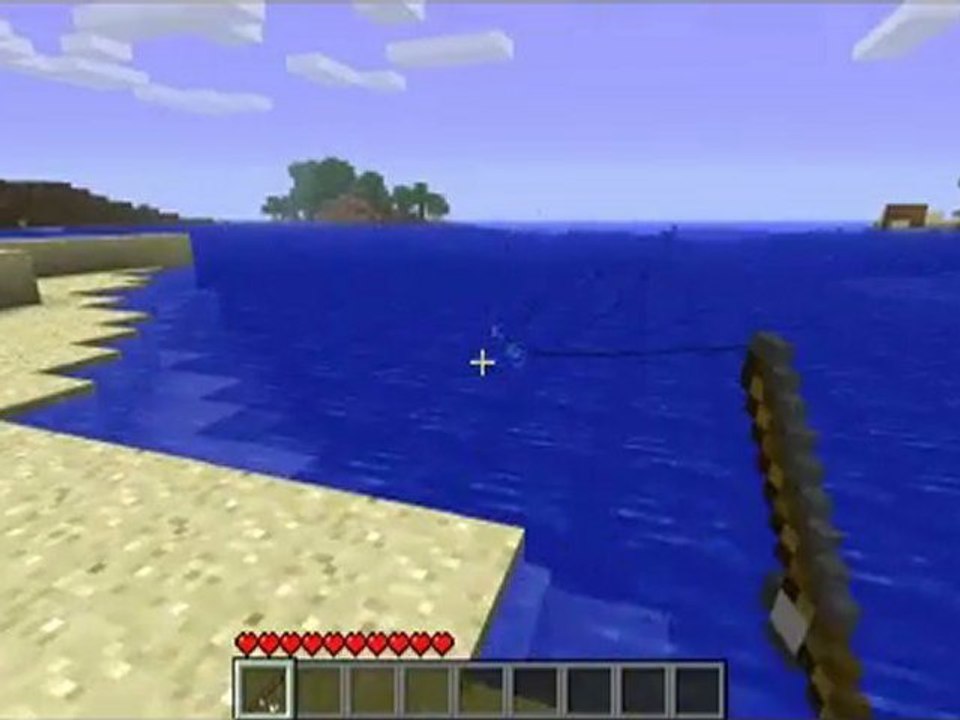 Minecraft- comment fabriquer une canne pêche et pécher