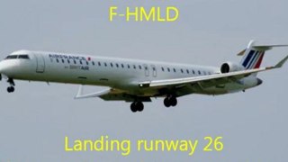 Landing new CRJ-1000 Air France by Britair Clermont-Ferrand airport [HD]