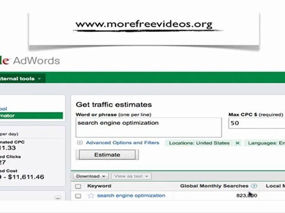 What is the Google Traffic Estimator?