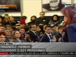 Fernández destaca combate a trata de blancas en Argentina