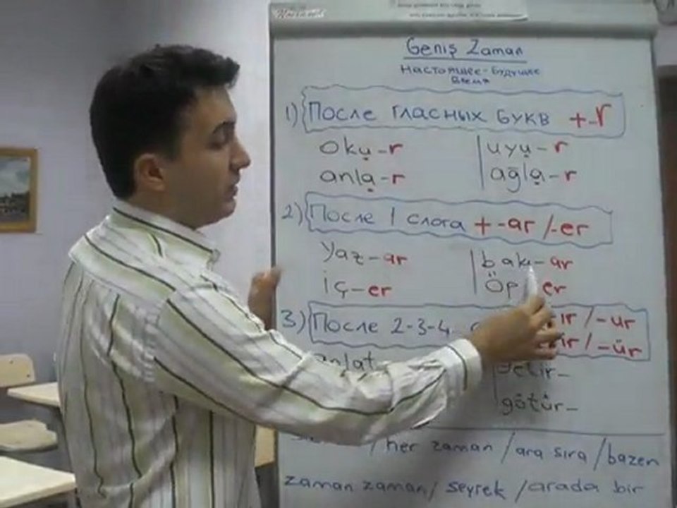 Турецкий  Онлайн 22-1 Настоящее-будущее время утвердительно Geniş Olumlu Zaman 310mb