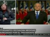 Estudiantes chilenos rechazan medidas anunciadas por Piñera