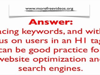 What is keywords in H1 tag?