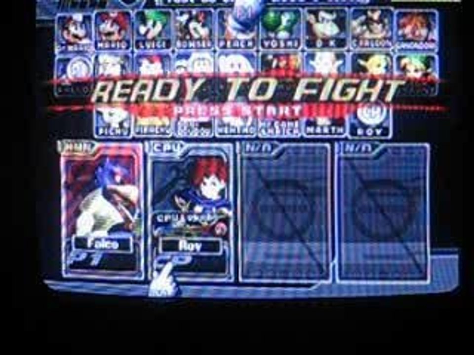 Super smash bros melee : Falco VS CPU Roy LVL 9