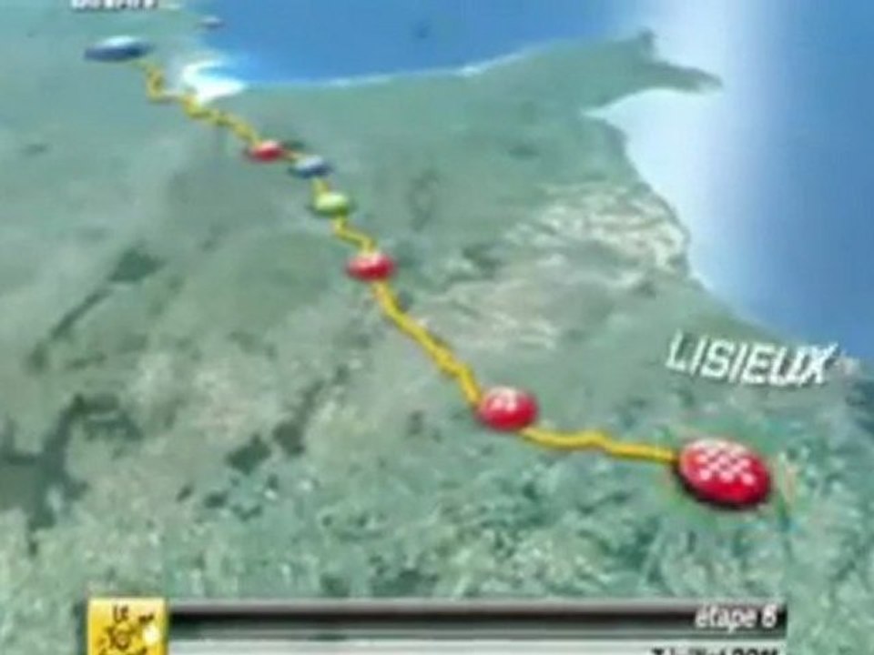 Tour de France 2011 - Le Parcours - ÉTAPE 6 - Dinan=>Lisieux  226.5 km