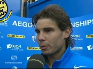 Entrevista Rafael Nadal post-partido vs Stepanek R3 QUEENS 2011 [interview]