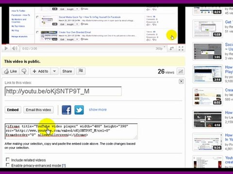 Social Media Marketing ~ How To Embed A YouTube Video